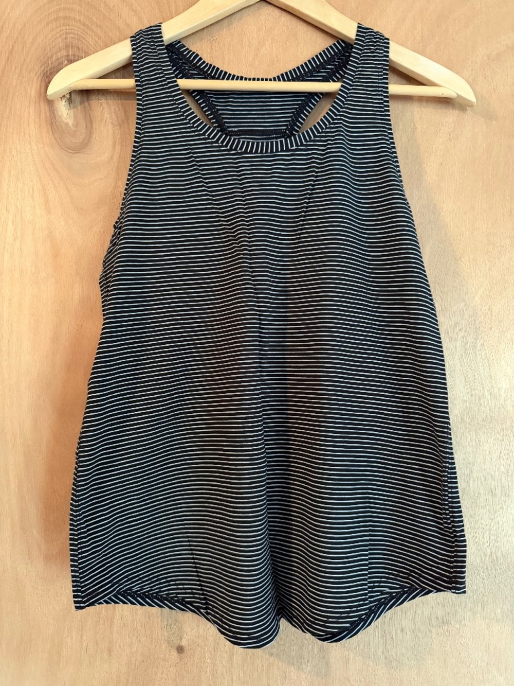 Lululemon Racerback Tank, Black/White Stripe, Like New, Size 4